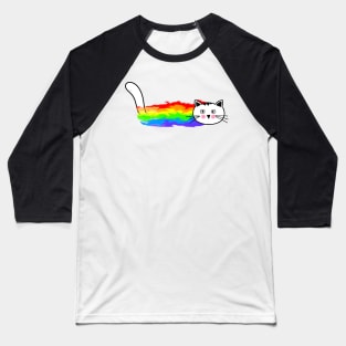 Cat Rainbow Fire LGBT Pride Month Support Baseball T-Shirt